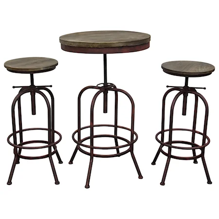 Rustic Adjustable Bistro Table Set